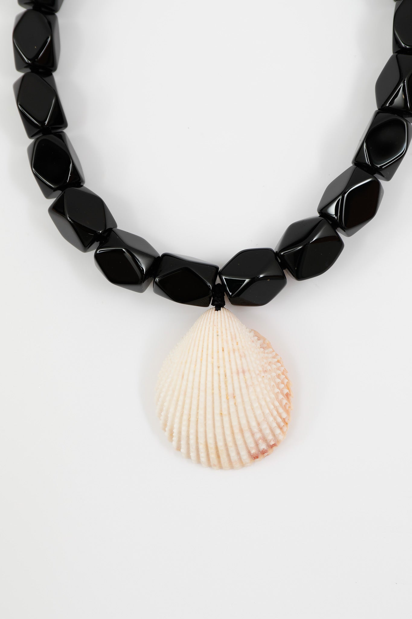 Black Onyx Cube & Shell Necklace