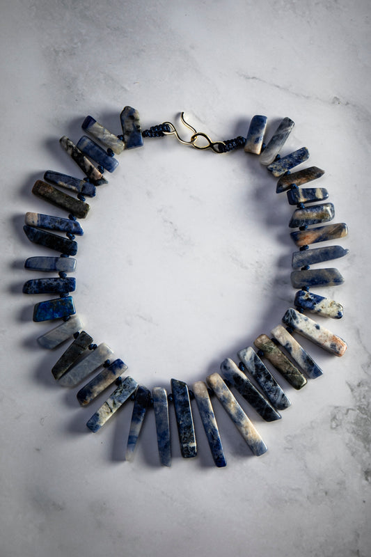 Sodalite Large Chip Gemstone Necklace