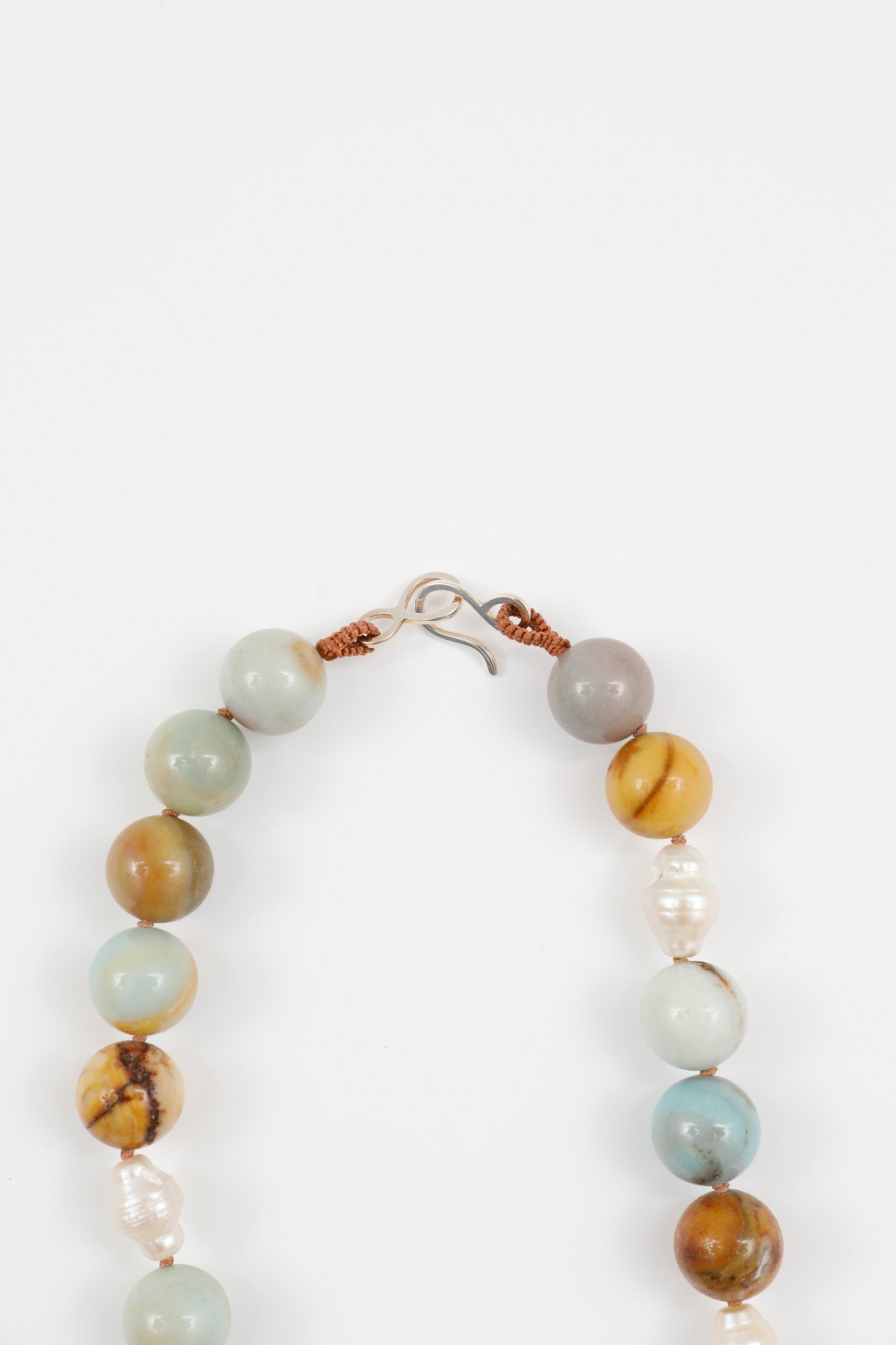 Large Amazonite and Pearl Statement Necklace