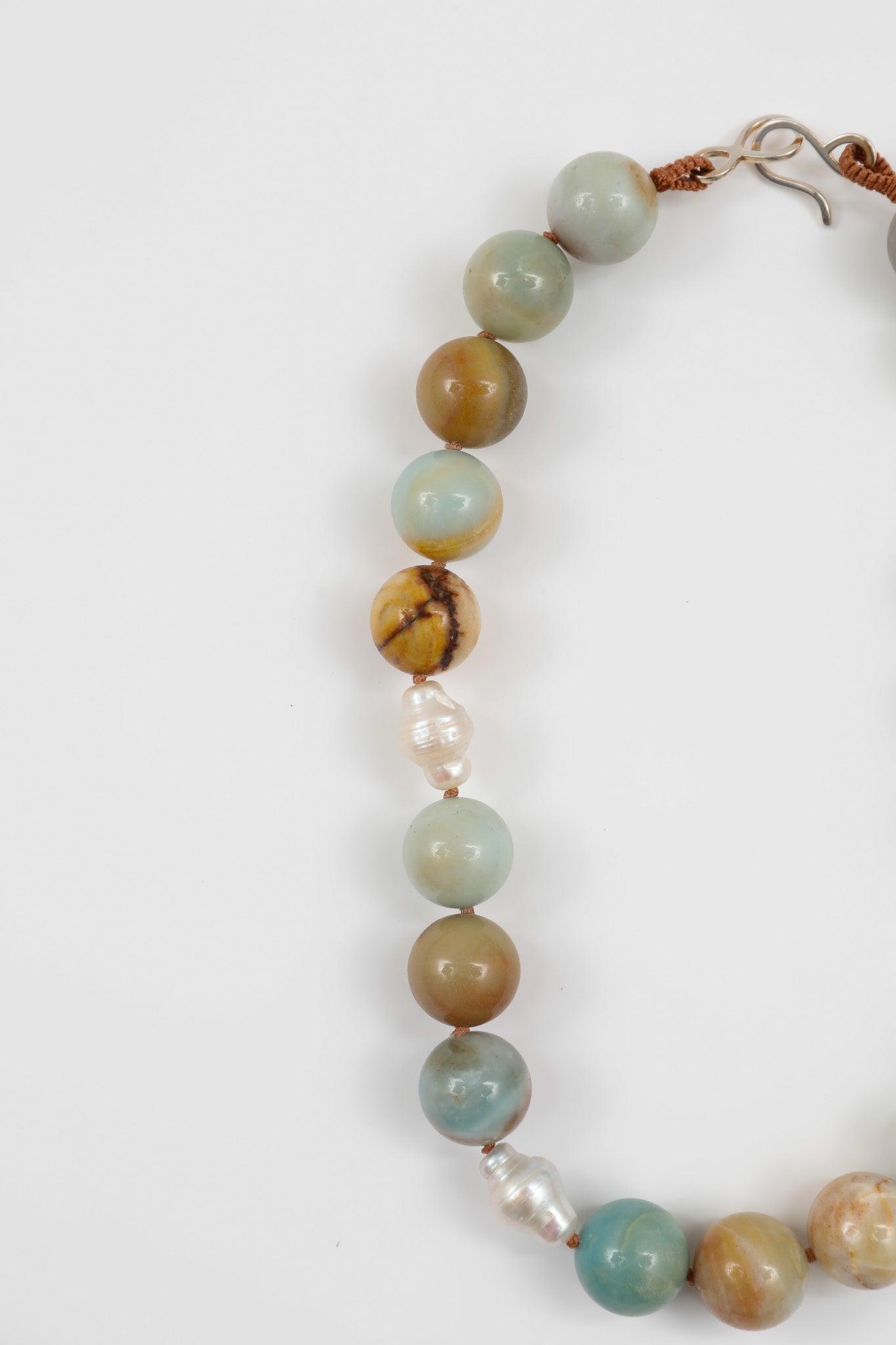 Large Amazonite and Pearl Statement Necklace