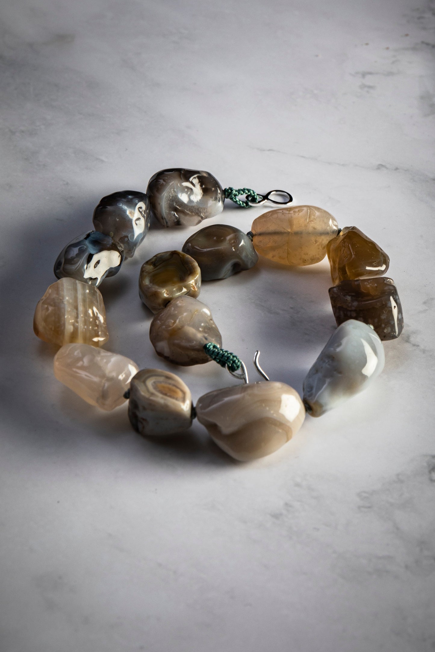 Chunky Botswana Agate Gemstone Necklace - Gemstone Necklace