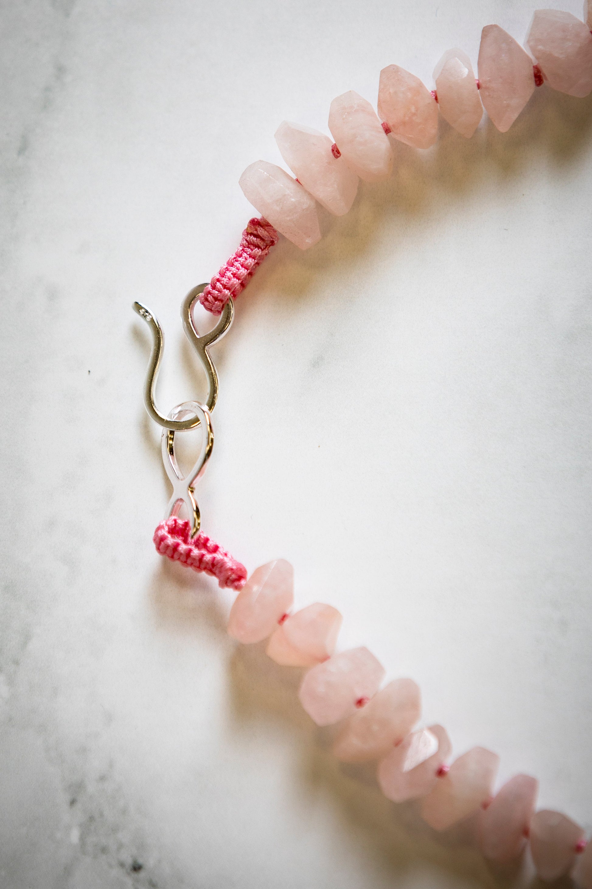 Faceted Pink Morganite with Hand Carved Conch Shell Coin